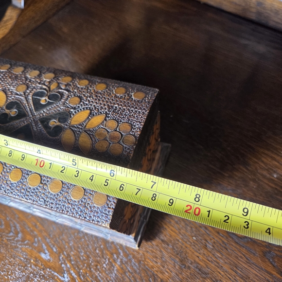 Decorative Gold and Brown Jewelry Box Wood Box - Picture 11 of 11